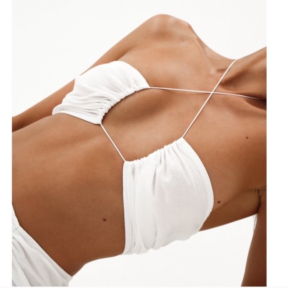 Letarte Bikini Top Sailor Striped Gold Coral Removable Geometric Charms - Picture 15 of 16